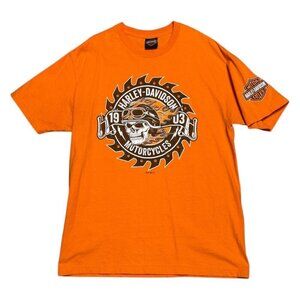 HARLEY DAVIDSON Las Vegas Nevada Orange Motorcycle Biker Tee Shirt Mens Medium